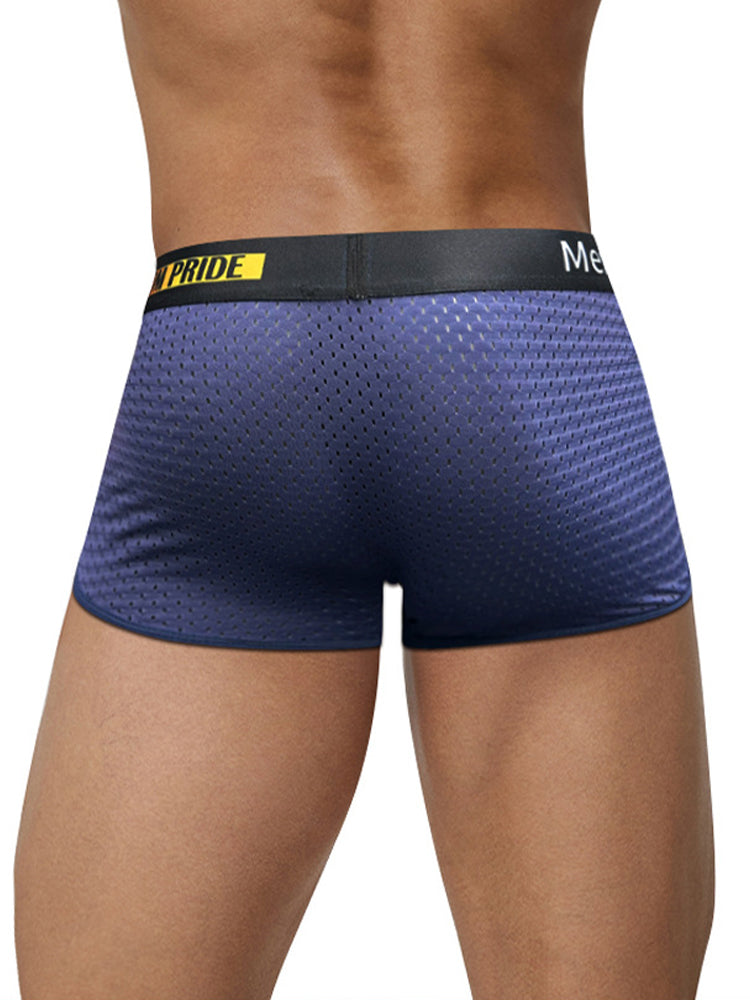2 Pack Men's Athletic Mesh Trunks with Sculpted Pouch and Stretch Fit | dmunderwear detail image 18