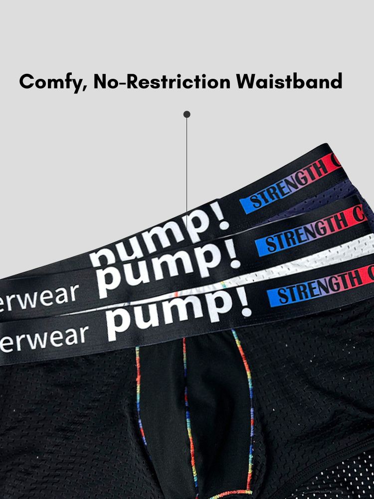 2 Pack Men's Athletic Mesh Trunks with Sculpted Pouch and Stretch Fit | dmunderwear detail image 4