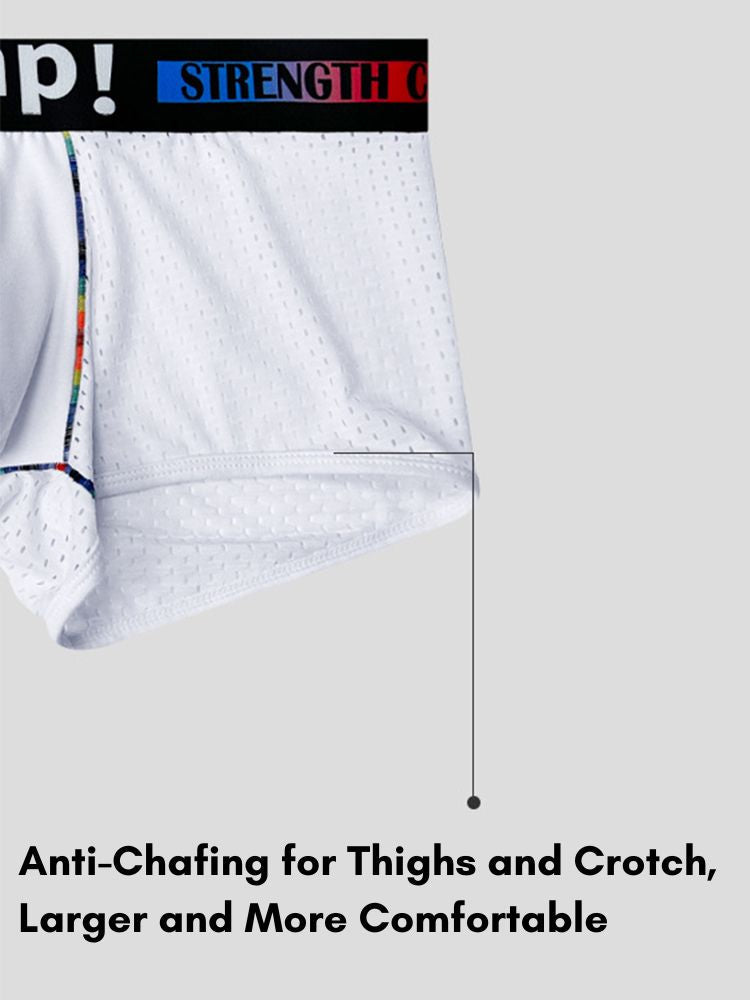 2 Pack Men's Athletic Mesh Trunks with Sculpted Pouch and Stretch Fit | dmunderwear detail image 5