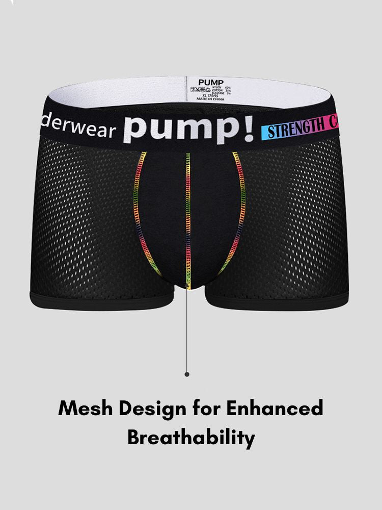 2 Pack Men's Athletic Mesh Trunks with Sculpted Pouch and Stretch Fit | dmunderwear detail image 6