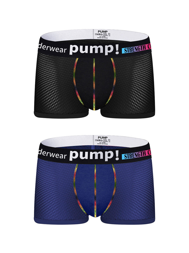 2 Pack Men's Athletic Mesh Trunks with Sculpted Pouch and Stretch Fit | dmunderwear detail image 7