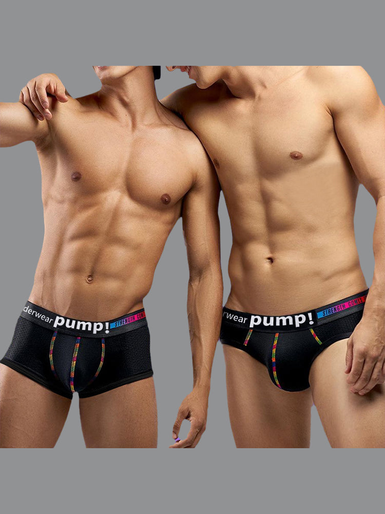 2 Pack Men's Athletic Mesh Trunks with Sculpted Pouch and Stretch Fit | dmunderwear detail image 9