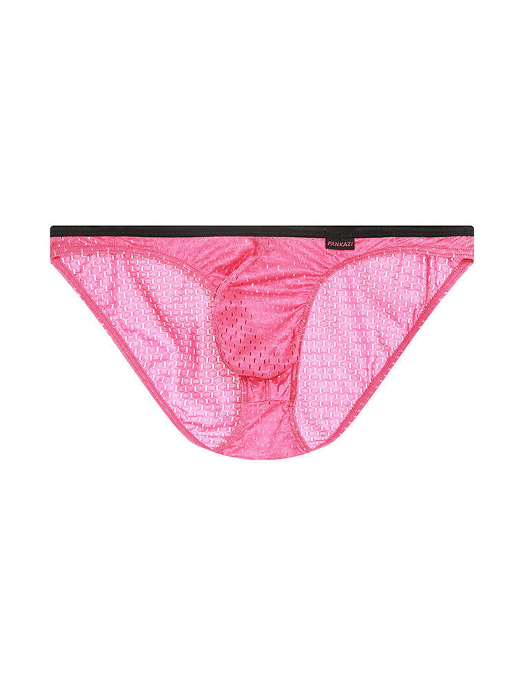 Men's Low-rise Mesh U-shaped Convex Pocket Sports Briefs | dmunderwear detail image 1