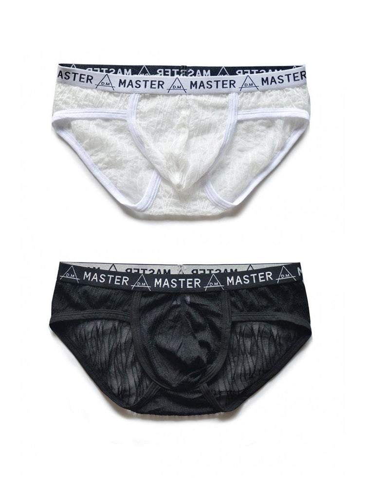 2 Pack Men's Low-Rise Sexy Lace U-Pouch Briefs | dmunderwear variant image
