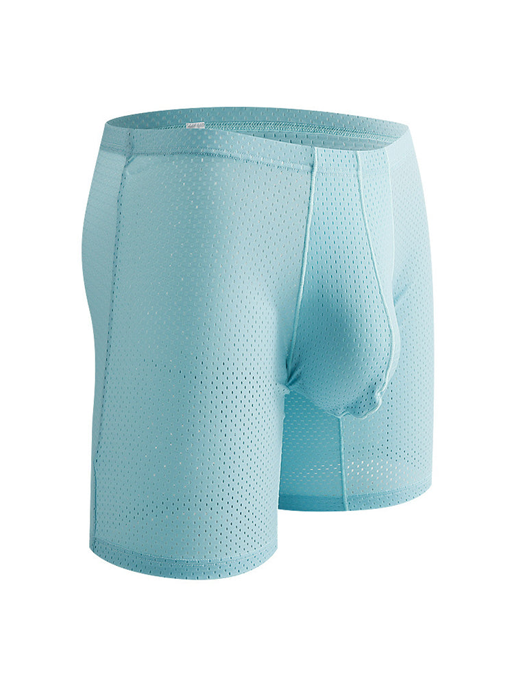 2 Pack Men's Mesh Transparent Sports Fitness Loose Boxer Briefs | dmunderwear detail image 1