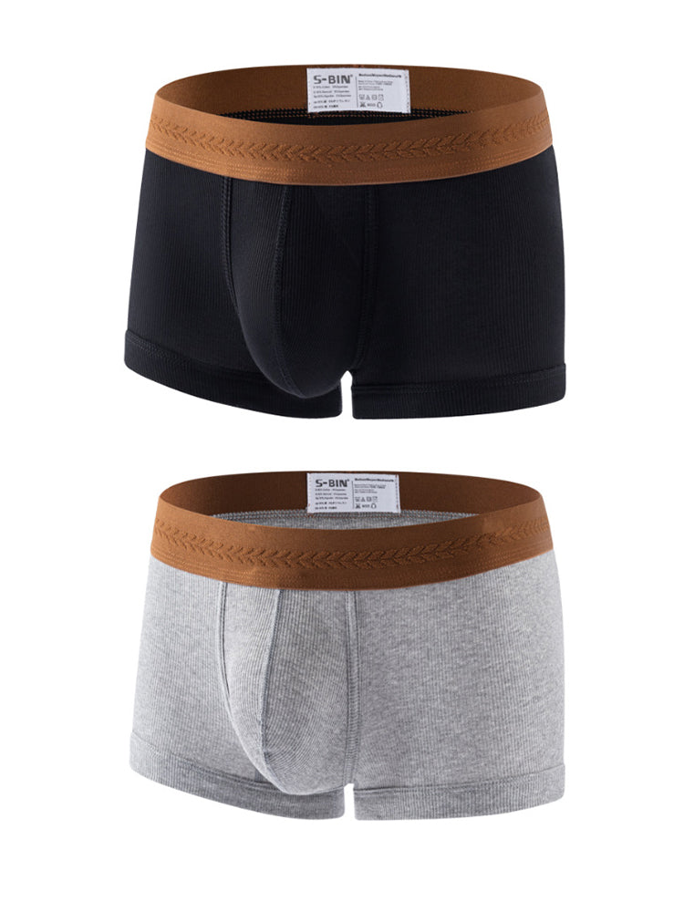 2 Pack Men's Mid-Rise Ultra Soft Premium Cotton Comfy Waistband Trunks | dmunderwear variant image
