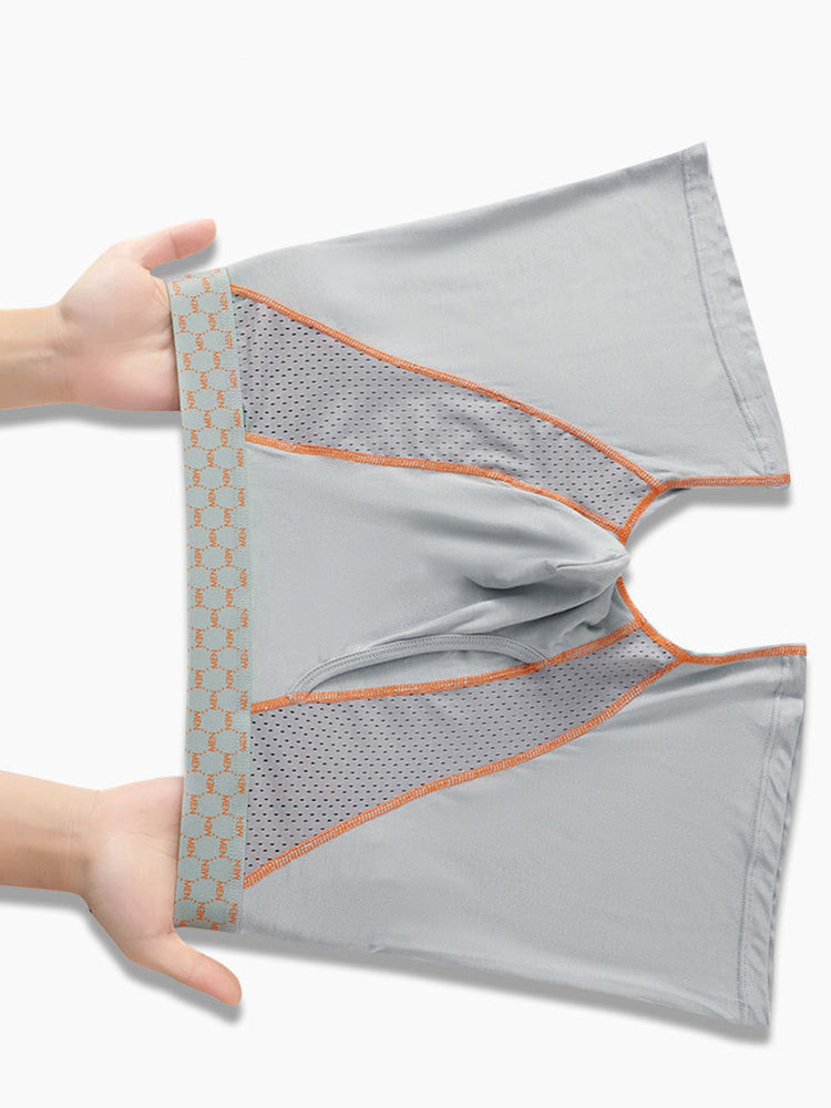 2 Pack Men's Nylon Breathable Sports Anti-Chafing Casual Business Boxer Briefs | dmunderwear