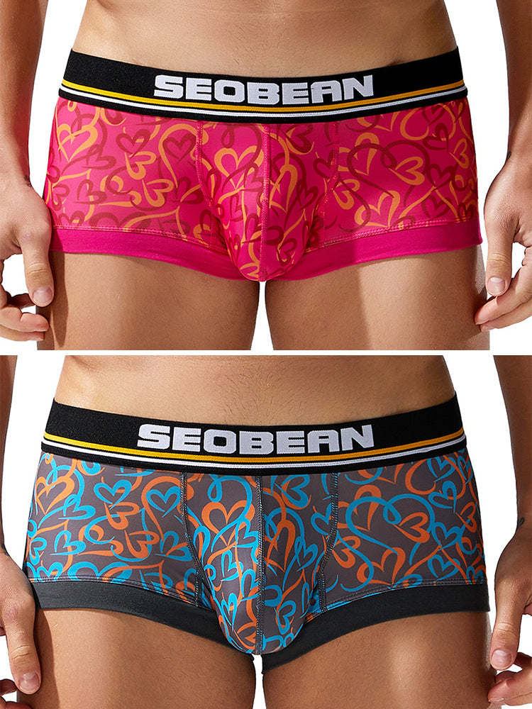 2 Pack Men's Odor-Control Breathable Printed Trunks | dmunderwear variant image