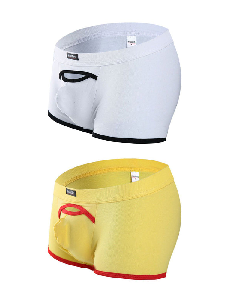 2 Pack Men's Premium Soft Cotton Breathable Pouch Solid Color Supportive Trunks | dmunderwear variant image