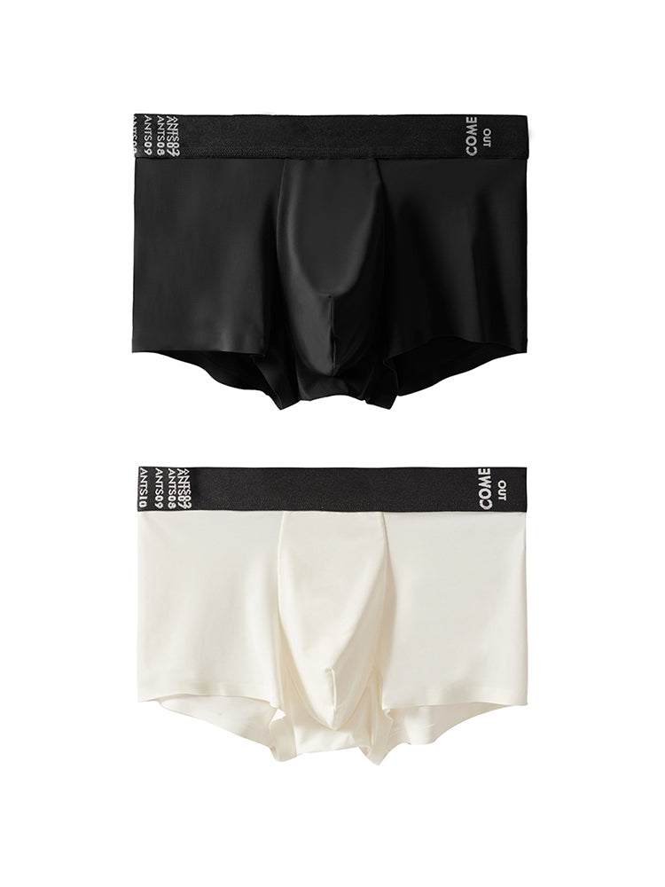 2 Pack Men's Premium Ultra-Thin Seamless Ice Silk Stretch Fit Trunks | dmunderwear variant image