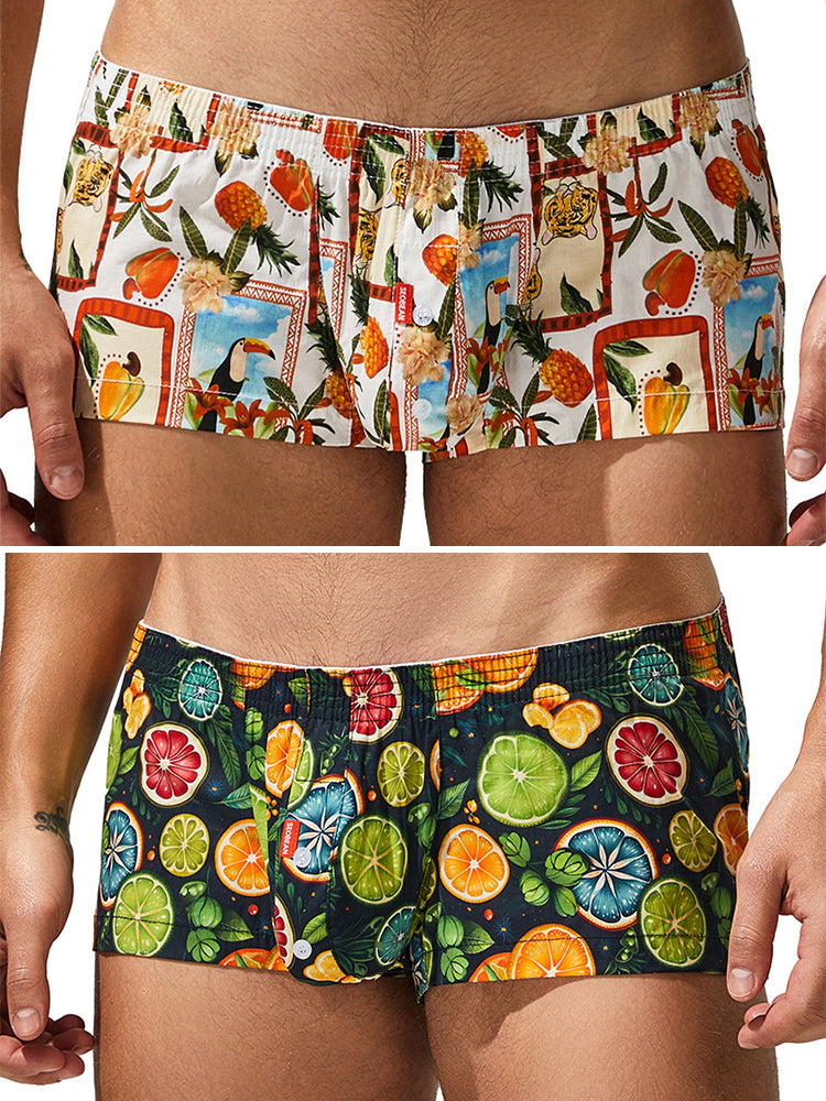2 Pack Men's Printed Pure Cotton Trunks | dmunderwear variant image