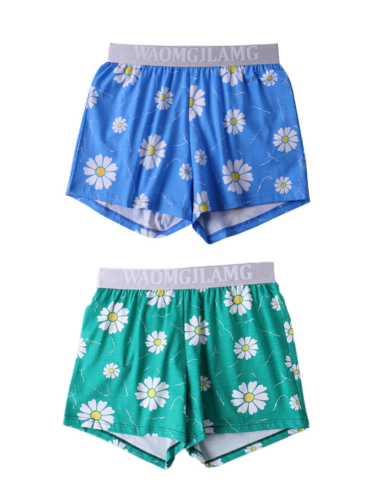 2 Pack Men's Pure Cotton Shape-Retaining Trendy Prints Mid-Rise Boxers Shorts | dmunderwear detail image 17