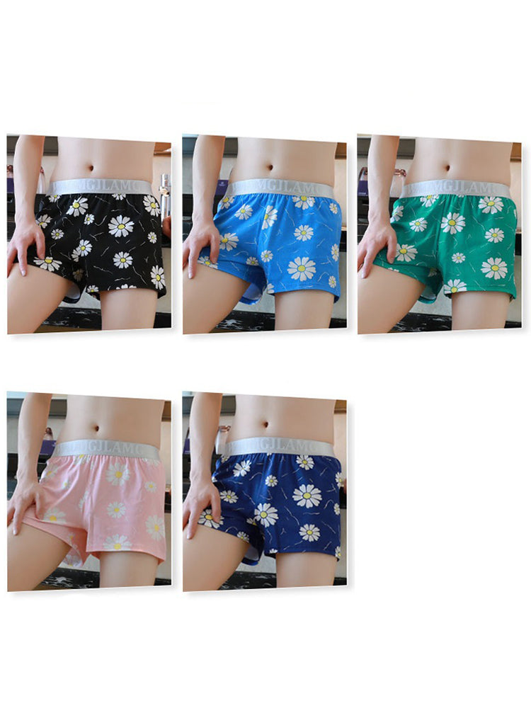 2 Pack Men's Pure Cotton Shape-Retaining Trendy Prints Mid-Rise Boxers Shorts | dmunderwear detail image 19