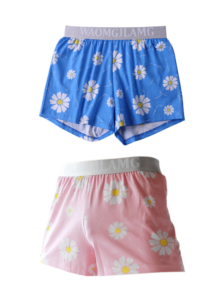 2 Pack Men's Pure Cotton Shape-Retaining Trendy Prints Mid-Rise Boxers Shorts | dmunderwear variant image