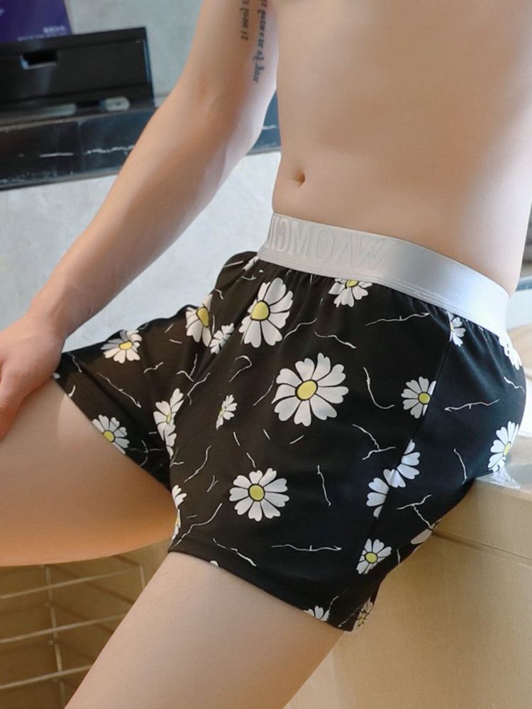 2 Pack Men's Pure Cotton Shape-Retaining Trendy Prints Mid-Rise Boxers Shorts | dmunderwear detail image 5