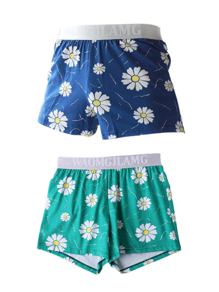 2 Pack Men's Pure Cotton Shape-Retaining Trendy Prints Mid-Rise Boxers Shorts | dmunderwear detail image 7