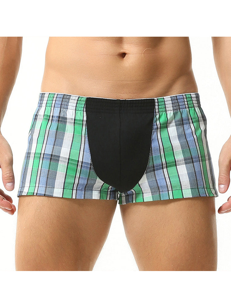 2 Pack Men's Cotton Mixed Tartan Lounge Shorts | dmunderwear detail image 16