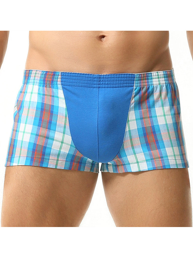 2 Pack Men's Cotton Mixed Tartan Lounge Shorts | dmunderwear detail image 9