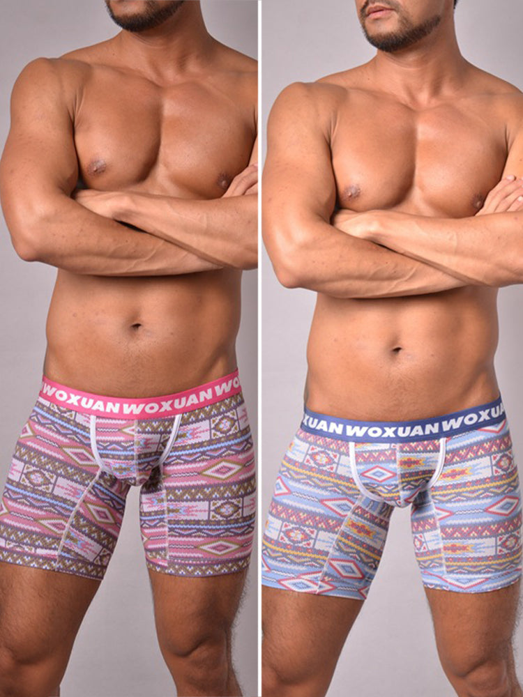 2 Pack Men's Quick-Dry Zero-Irritation Comfort Stay-Put Fit Bold Prints Boxer Briefs | dmunderwear variant image