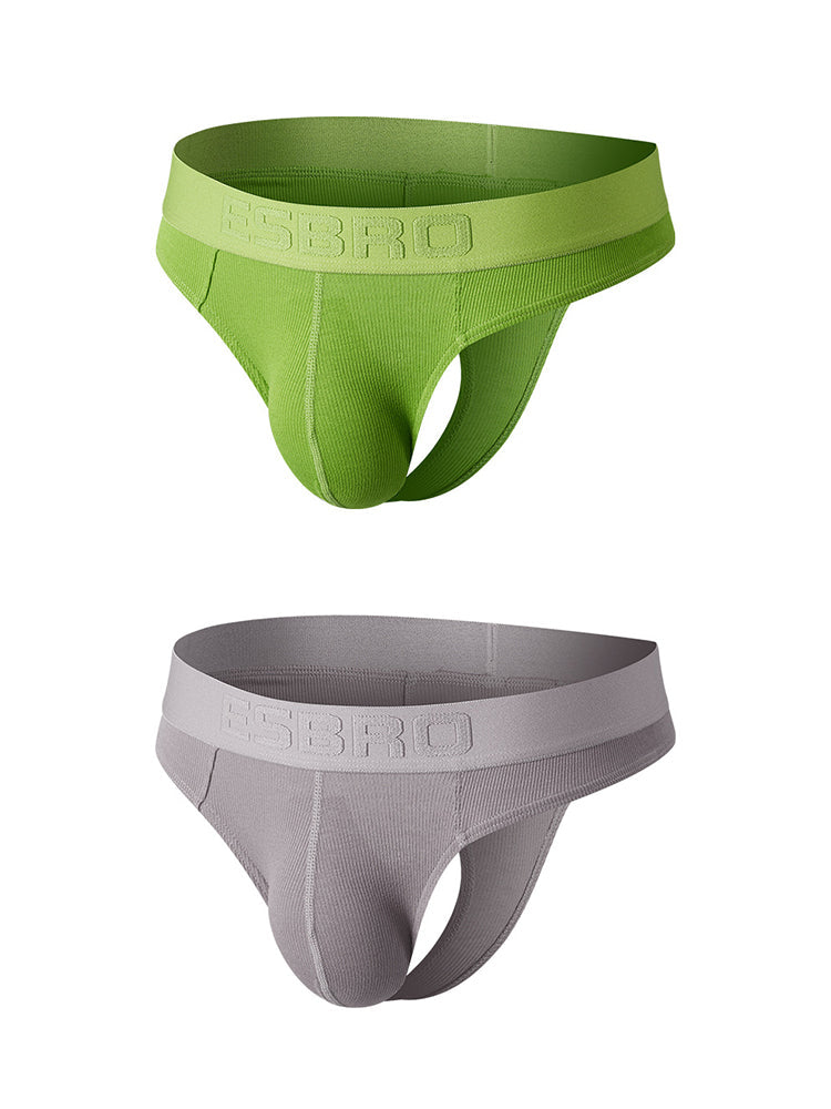 2 Pack Men's Ribbed Butt-Lifting U-Pouch Sexy Thong | dmunderwear variant image