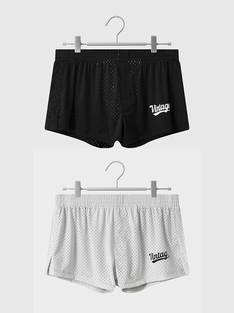 2 Pack Men's Seamless Comfort Quick-Dry Lightweight & Airy Mesh Boxers Shorts | dmunderwear variant image