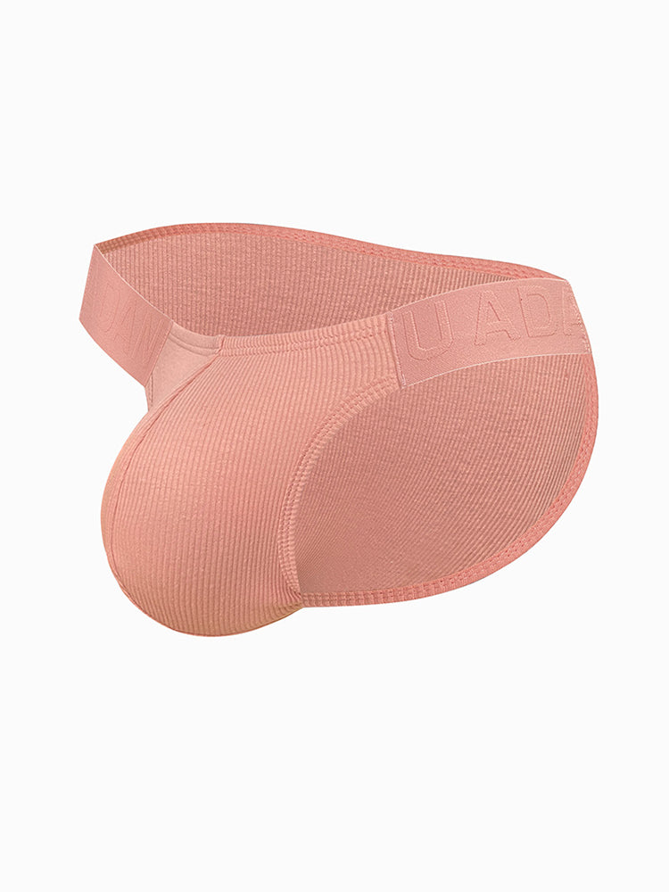 2 Pack Men's Low-Rise High-Cut Ribbed Cotton Bikini | dmunderwear detail image 1