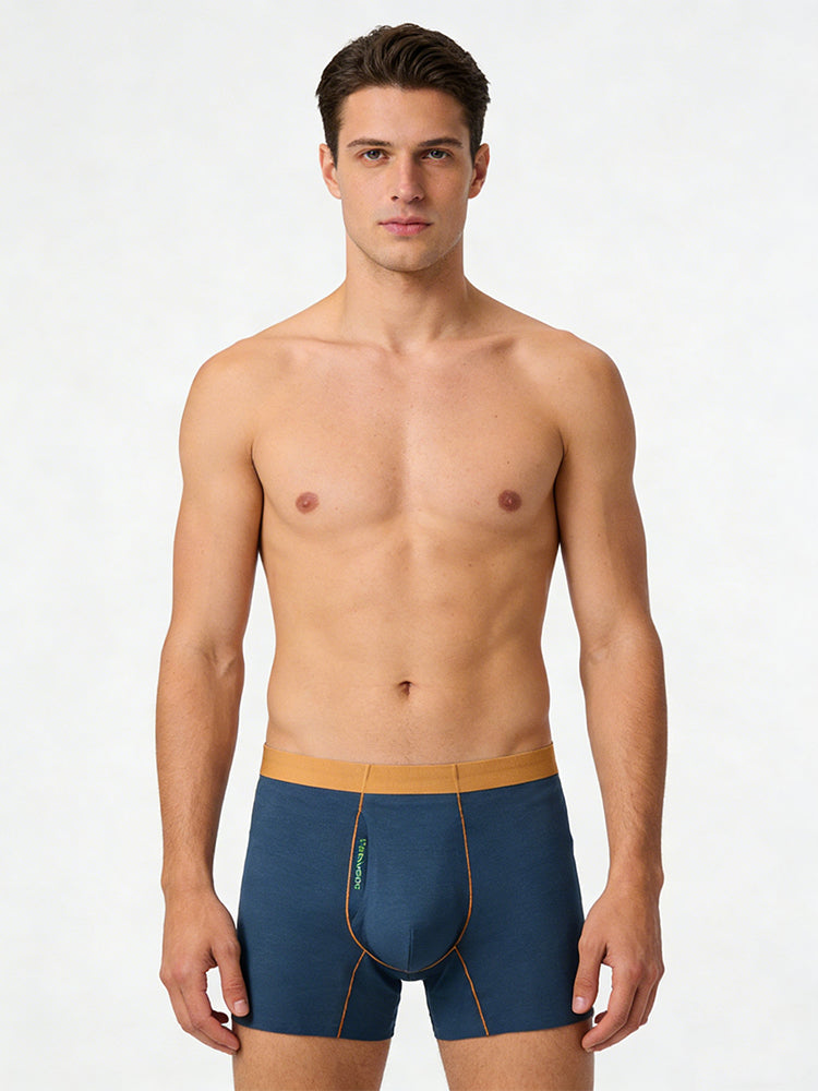 2 Pack Men's Seamless Fly Opening Breathable Chafe-Free Design Boxer Briefs | dmunderwear