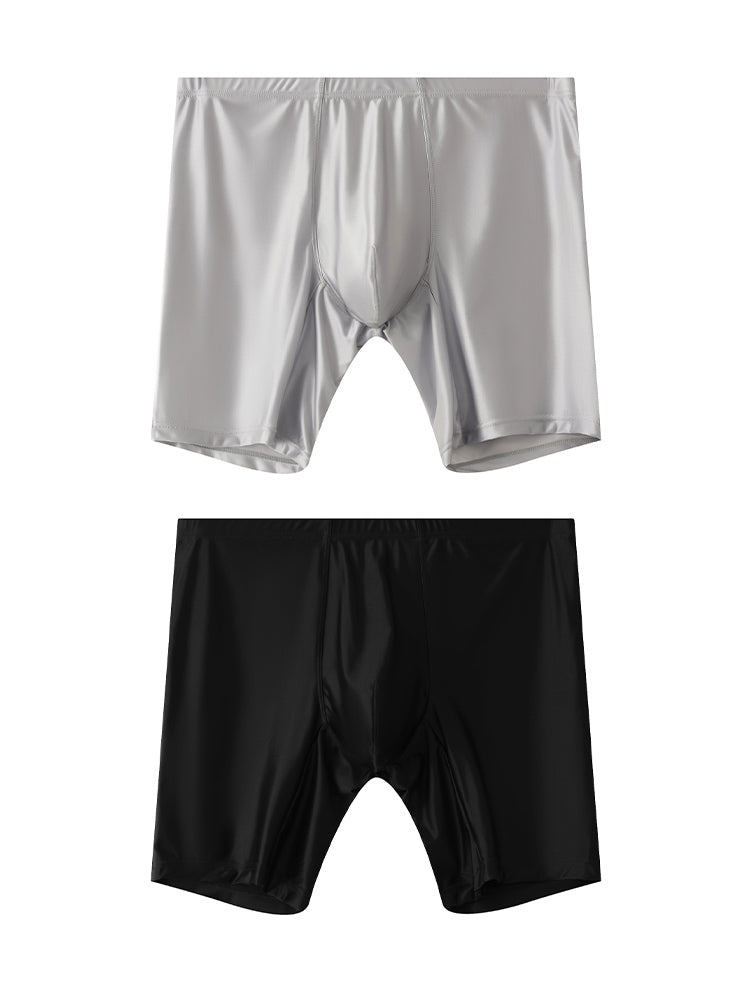 2 Pack Men's Second-Skin Feel Smooth Touch Anti-Chafing Boxer Briefs | dmunderwear variant image