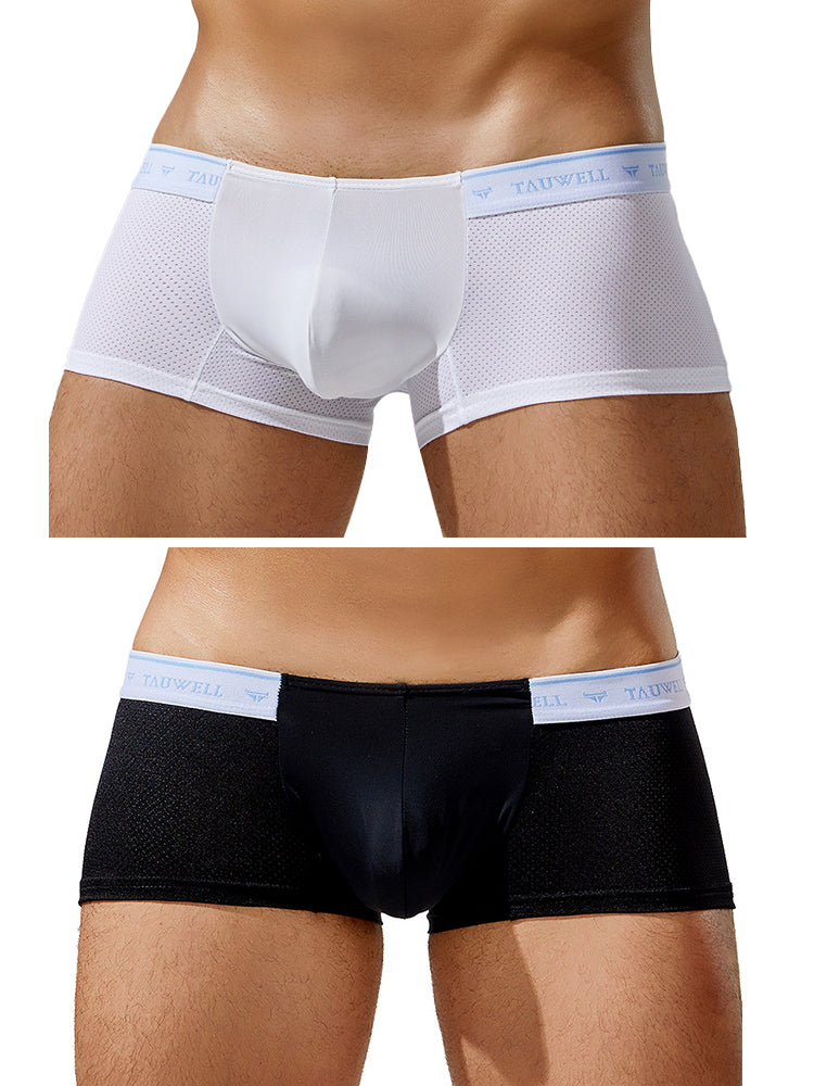 2 Pack Men's Sexy Comfortable Breathable Solid Color Trunks | dmunderwear variant image
