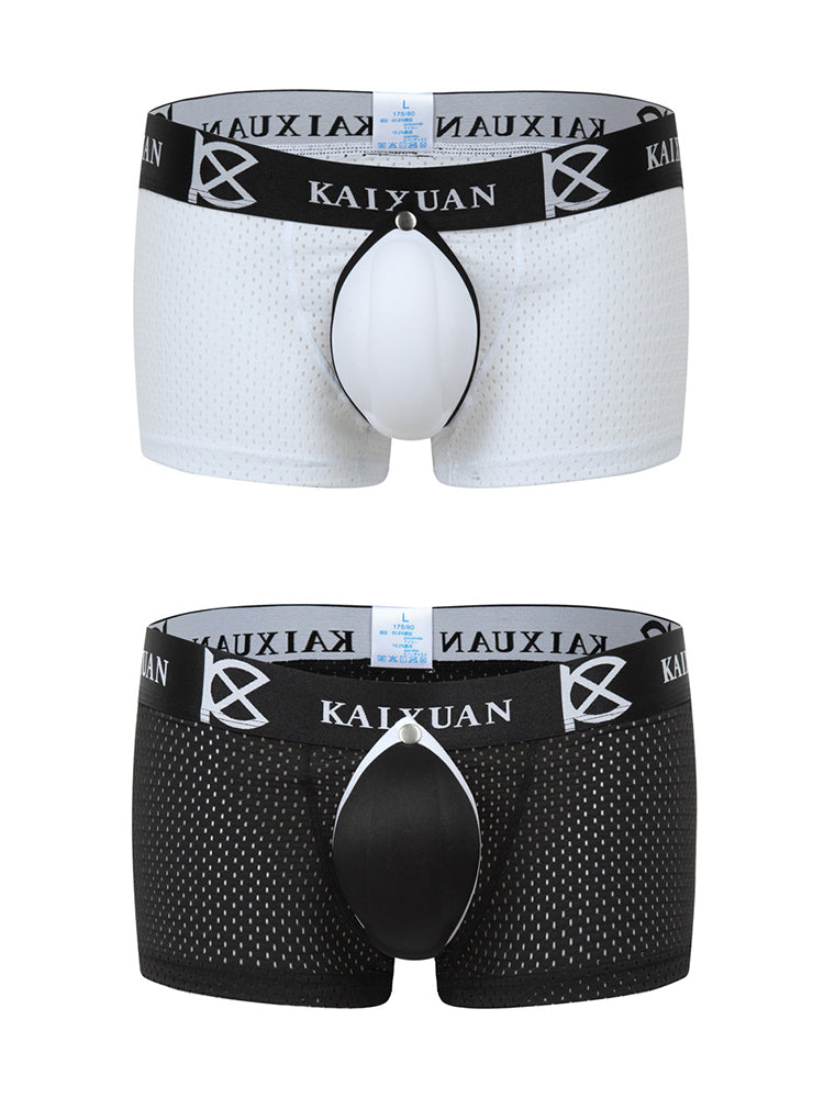 2-pack Men's Sexy Detachable Curled Cup Snap Hip Boxer Briefs | dmunderwear variant image