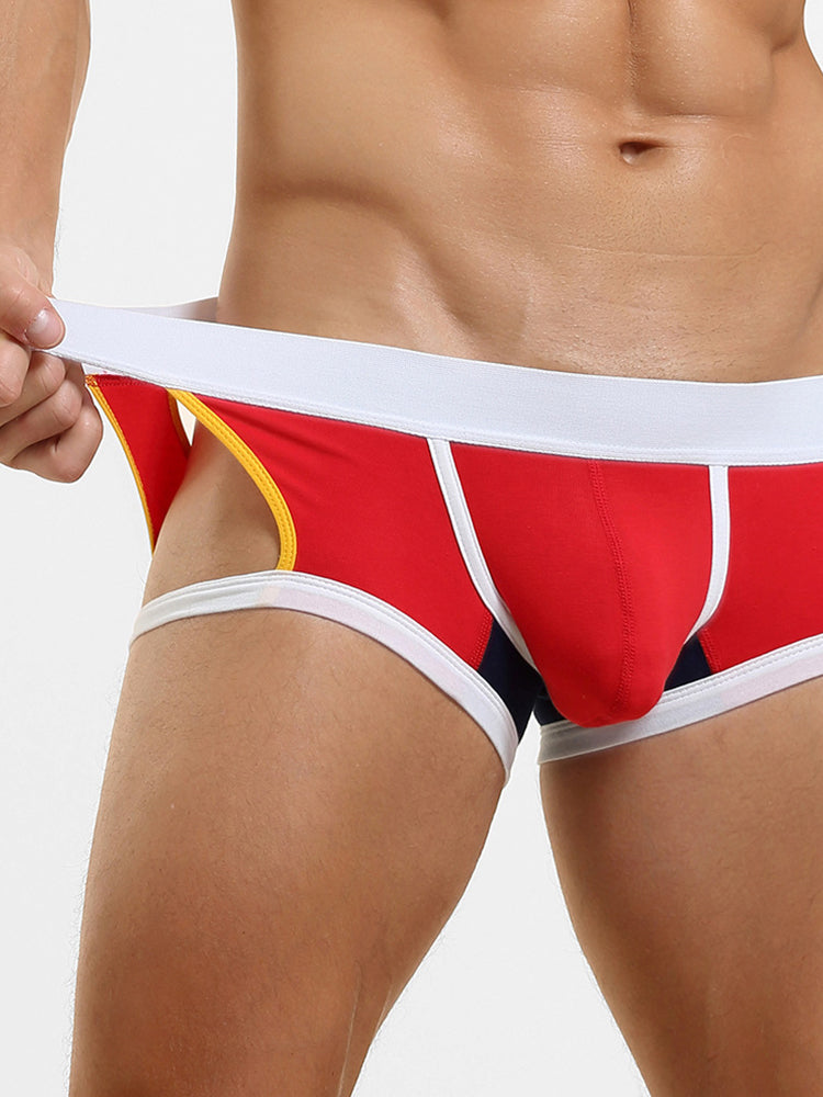 2 Pack Men's Soft Cotton Three-Hole Trunks | dmunderwear detail image 10
