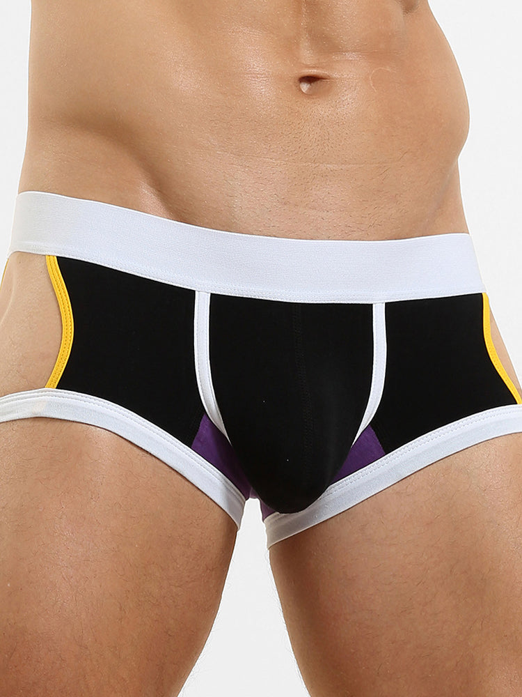 2 Pack Men's Soft Cotton Three-Hole Trunks | dmunderwear detail image 13