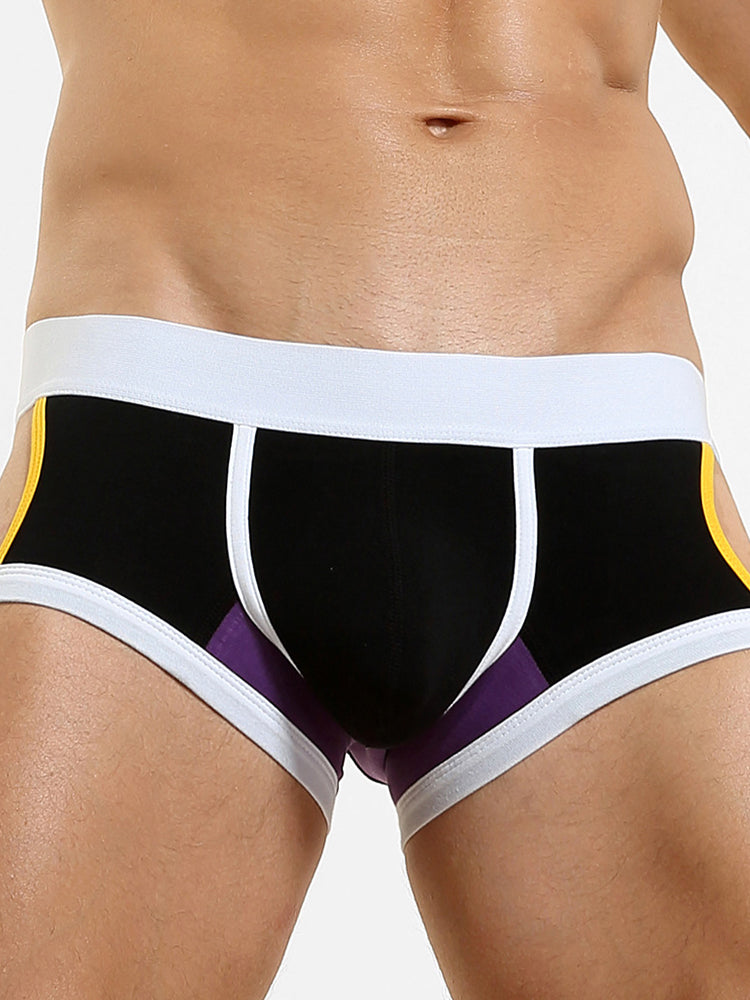 2 Pack Men's Soft Cotton Three-Hole Trunks | dmunderwear detail image 14
