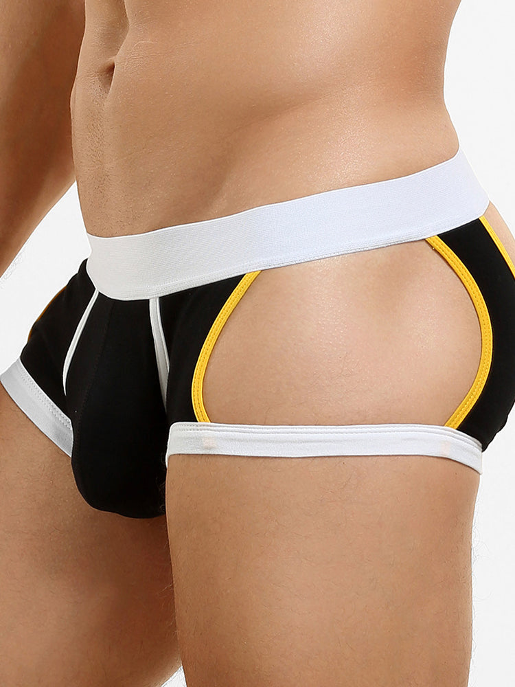 2 Pack Men's Soft Cotton Three-Hole Trunks | dmunderwear detail image 15