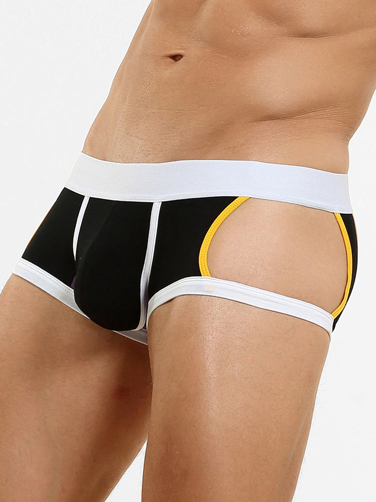 2 Pack Men's Soft Cotton Three-Hole Trunks | dmunderwear detail image 16