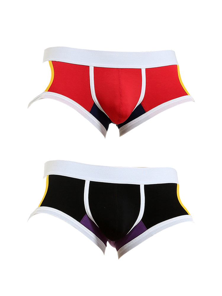2 Pack Men's Soft Cotton Three-Hole Trunks | dmunderwear variant image
