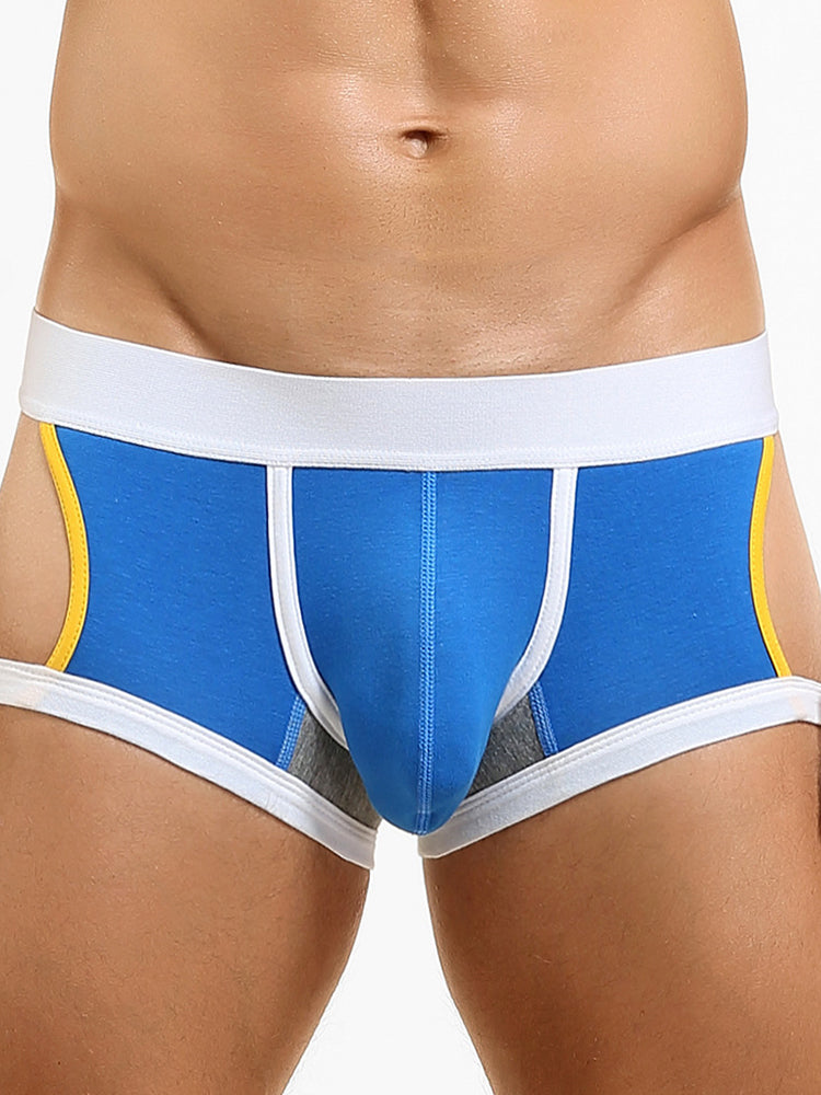 2 Pack Men's Soft Cotton Three-Hole Trunks | dmunderwear detail image 20