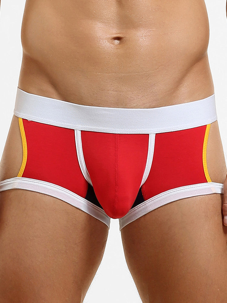 2 Pack Men's Soft Cotton Three-Hole Trunks | dmunderwear detail image 4