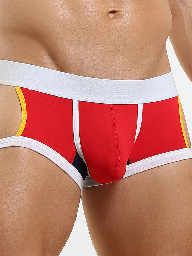 2 Pack Men's Soft Cotton Three-Hole Trunks | dmunderwear detail image 5