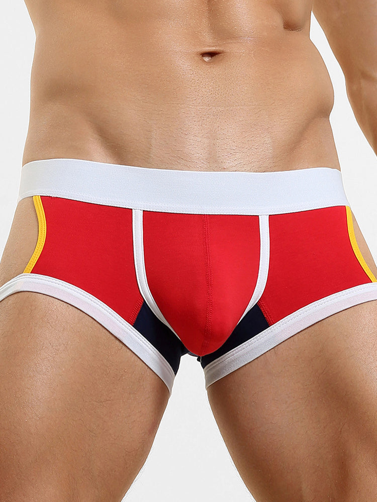 2 Pack Men's Soft Cotton Three-Hole Trunks | dmunderwear detail image 6