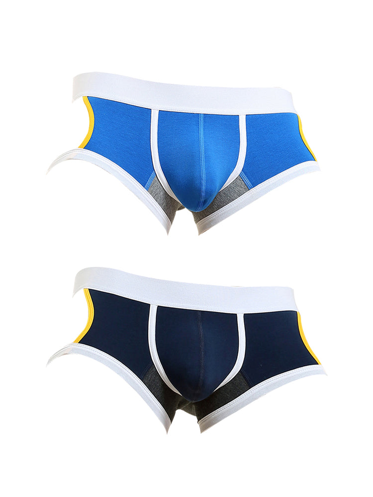 2 Pack Men's Soft Cotton Three-Hole Trunks | dmunderwear detail image 7