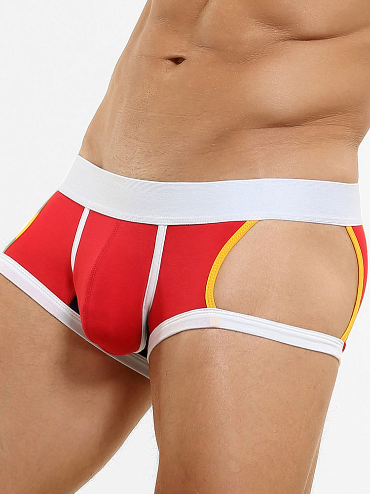 2 Pack Men's Soft Cotton Three-Hole Trunks | dmunderwear detail image 8