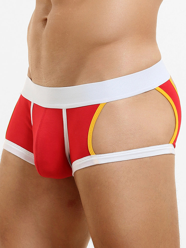 2 Pack Men's Soft Cotton Three-Hole Trunks | dmunderwear detail image 9