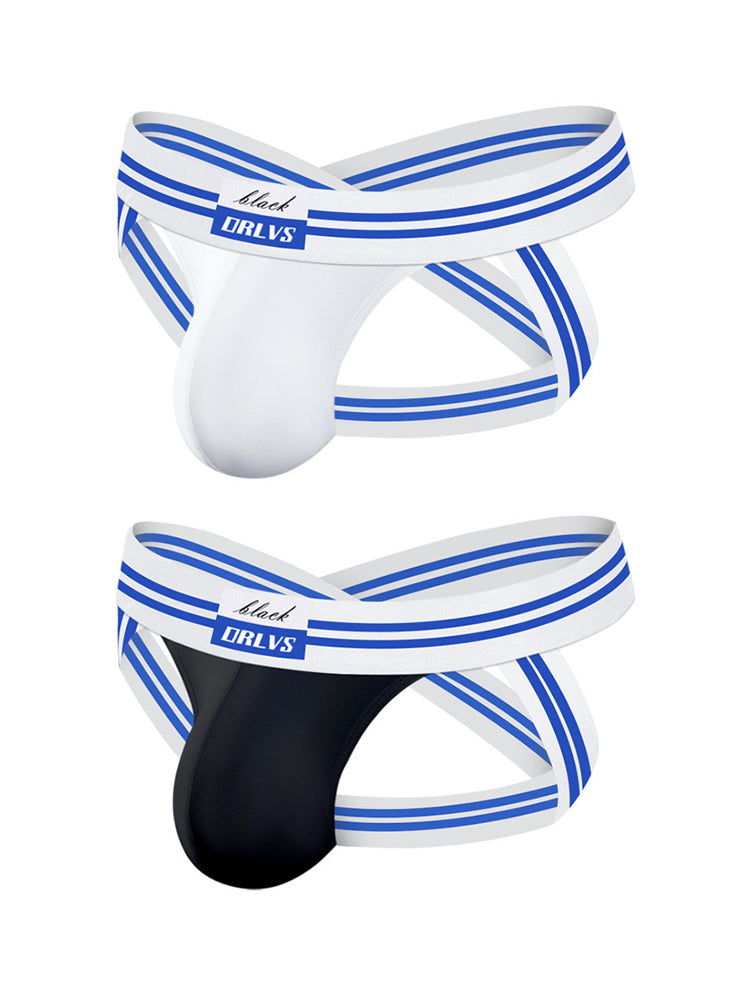 2 Pack Men's Sexy Low-Rise Breathable Trendy Design Lightweight Jockstrap | dmunderwear variant image