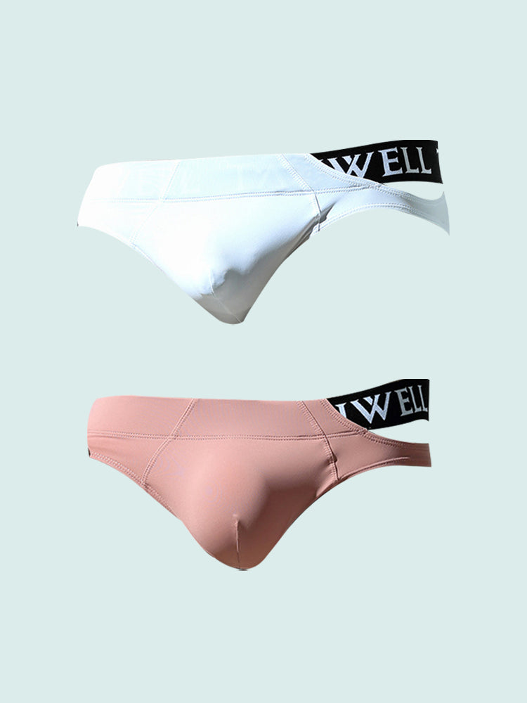 2 Pack Men's Sexy Low-Rise Comfy Waistband Stretch Fit Briefs | dmunderwear variant image