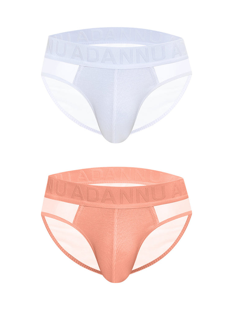 2-pack Men's Sexy Semi-transparent Ribbed Briefs | dmunderwear variant image