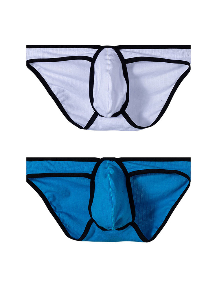 2 Pack Men's Sexy Sporty Breathable Low-Rise Seamless Sides Bikini | dmunderwear variant image