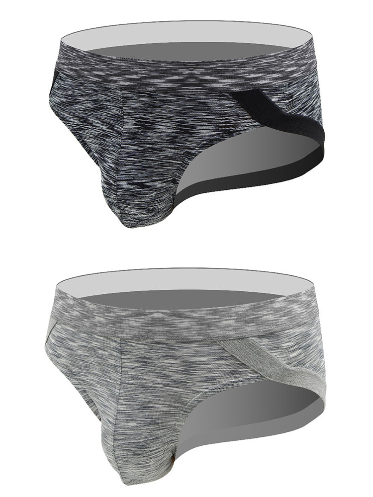 2 Pack Men's Sexy Stretch U Convex Pouch Briefs | dmunderwear variant image