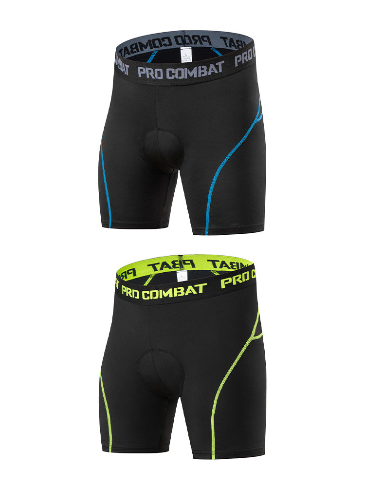 2 Pack Men's Shock-Absorbing Pad High-Stretch Sporty Activewear Tights | dmunderwear detail image 9