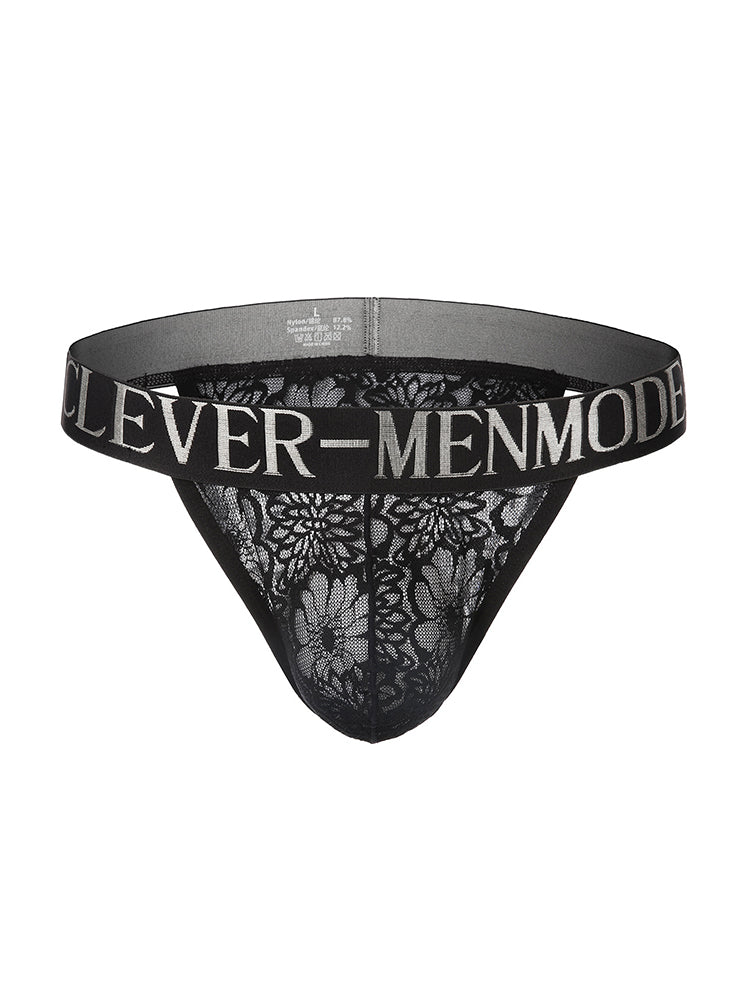 Men's Silky Touch Black Sexy Lace Lightweight & Airy Skin-Friendly Bikini | dmunderwear variant image